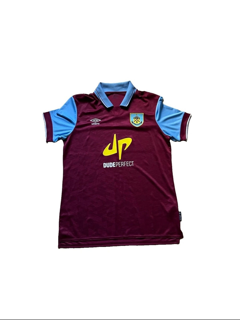 Umbro Burnley FC Dude Perfect Sponsor Football Soccer Jersey Size Large Men's